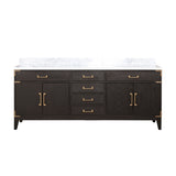 Laurel 80 in. Freestanding Bathroom Vanity with Carrara Marble Sink Top