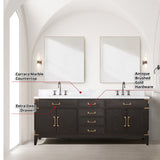Laurel 80 in. Freestanding Bathroom Vanity with Carrara Marble Sink Top