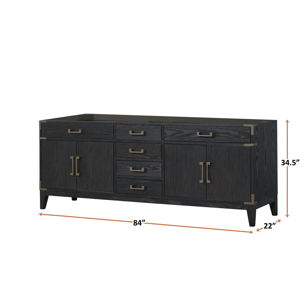 Laurel 84 in W x 22 in D Black Oak Double Bath Vanity