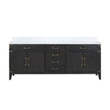 Laurel 84 in. Freestanding Bathroom Vanity with Carrara Marble Sink Top