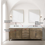 Laurel 84 in. Freestanding Bathroom Vanity with Carrara Marble Sink Top