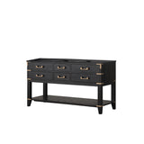 Norwalk 60 in W x 22 in D Black Oak Double Bath Vanity