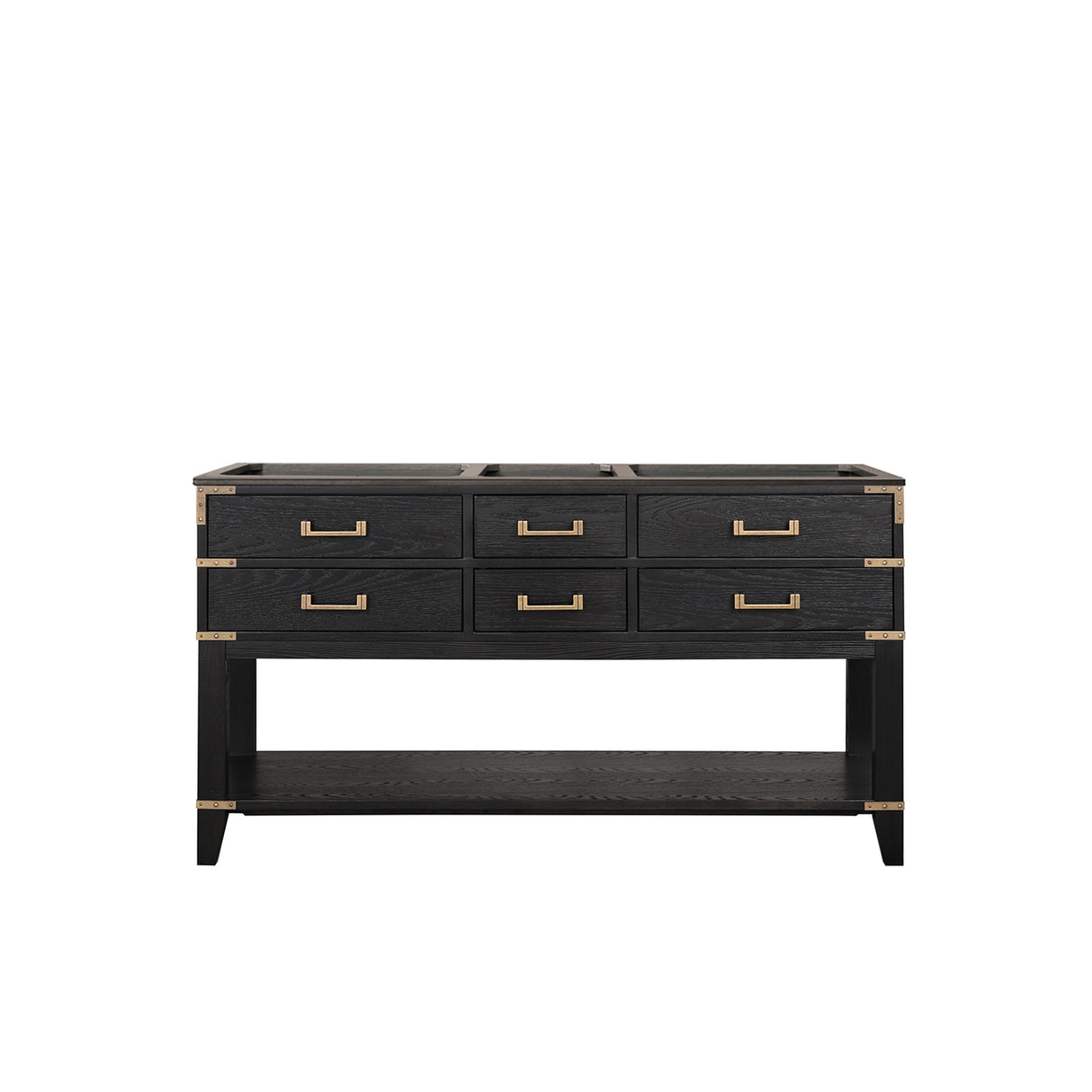 Norwalk 60 in W x 22 in D Black Oak Double Bath Vanity