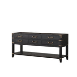 Norwalk 72 in W x 22 in D Black Oak Double Bath Vanity