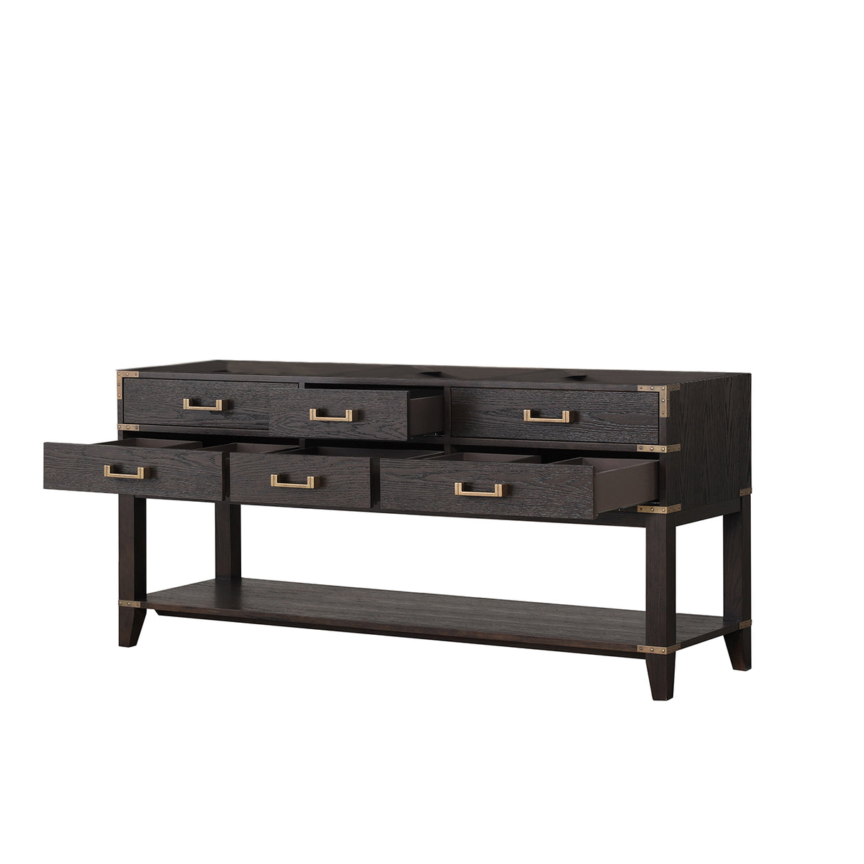 Norwalk 72 in W x 22 in D Brown Oak Double Bath Vanity