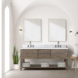 Norwalk 72 in W x 22 in D Grey Oak Double Bath Vanity