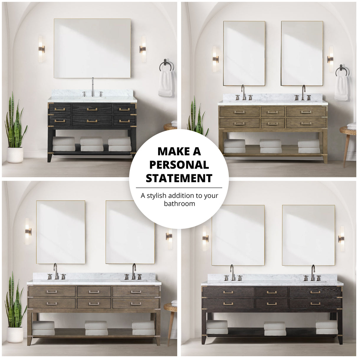 Norwalk 80 in W x 22 in D Black Oak Double Bath Vanity