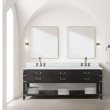 Norwalk 84 in W x 22 in D Black Oak Double Bath Vanity