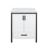 Ziva Freestanding 30 in. Freestanding Bathroom Vanity With Double Integrated Ceramic Sink, White Cultured Marble Top