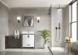 Ziva Freestanding 30 in. Freestanding Bathroom Vanity With Double Integrated Ceramic Sink, White Cultured Marble Top