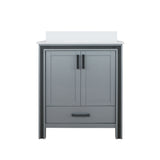 Ziva Freestanding 30 in. Freestanding Bathroom Vanity With Double Integrated Ceramic Sink, White Cultured Marble Top