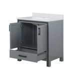 Ziva Freestanding 30 in. Freestanding Bathroom Vanity With Double Integrated Ceramic Sink, White Cultured Marble Top