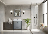 Ziva Freestanding 30 in. Freestanding Bathroom Vanity With Double Integrated Ceramic Sink, White Cultured Marble Top