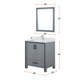 Ziva Freestanding 30 in. Freestanding Bathroom Vanity With Double Integrated Ceramic Sink, White Cultured Marble Top