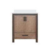 Ziva Freestanding 30 in. Freestanding Bathroom Vanity With Double Integrated Ceramic Sink, White Cultured Marble Top