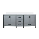 Ziva Freestanding 84 in. Freestanding Bathroom Vanity With Double Integrated Ceramic Sink, White Cultured Marble Top