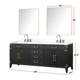 Laurel 80 in. Freestanding Bathroom Vanity with Carrara Marble Sink Top