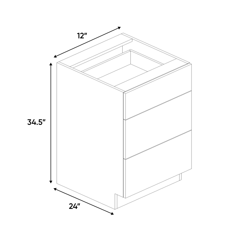 RTA - Muratti Textured - 3 Drawer Base Cabinet - 12