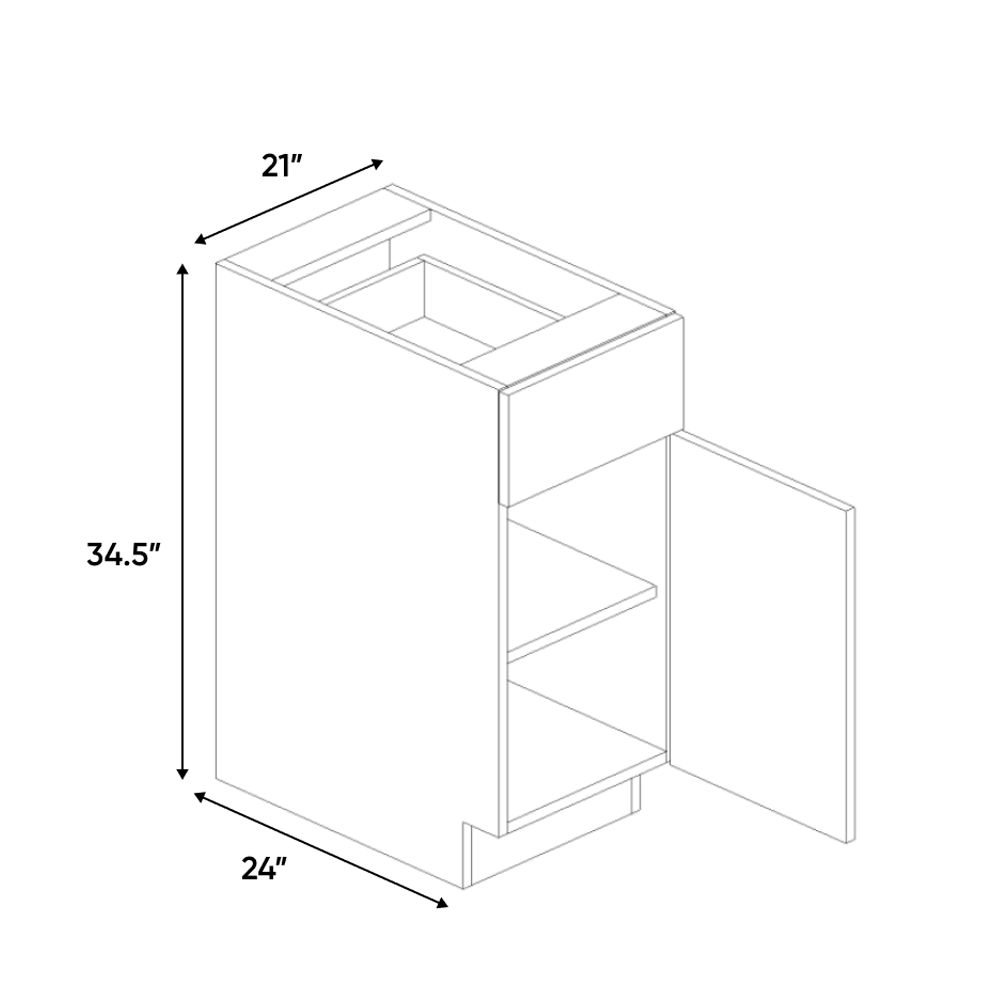 RTA - Muratti Textured - Single Door Base Cabinet - 21