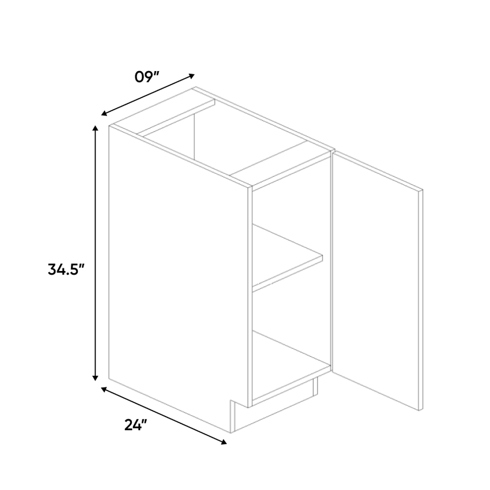 RTA - Indigo Blue Gloss - Base Full Height Cabinet - 9