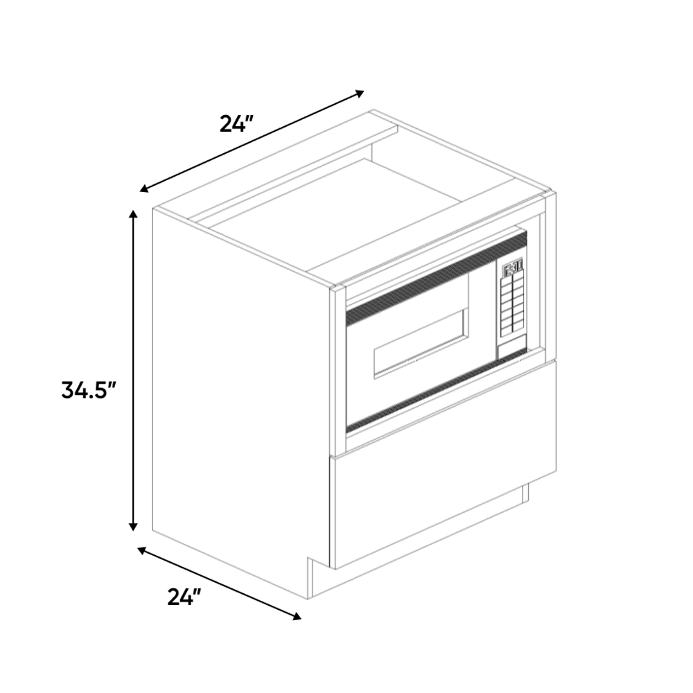 RTA - Indigo Blue Gloss - Base Microwave Cabinet - 24