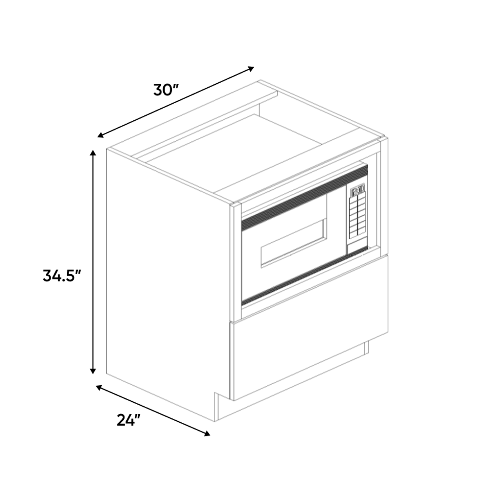 RTA - Guayana Gloss - Base Microwave Cabinet - 30