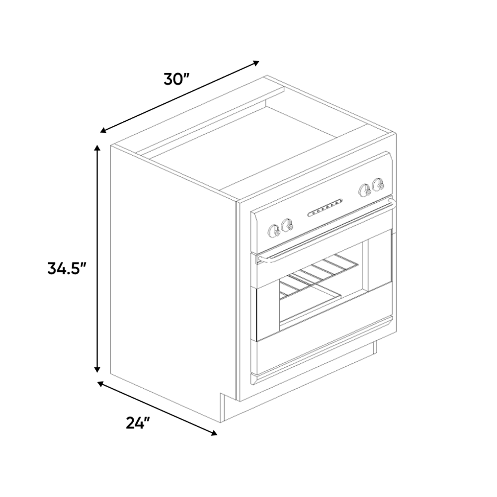 RTA - Guayana Gloss - Base Oven Cabinet - 30