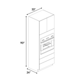 RTA - Cashmere Gloss - Tall Oven Cabinet - 33"W x 90"H x 24"D - Frameless Cabinet