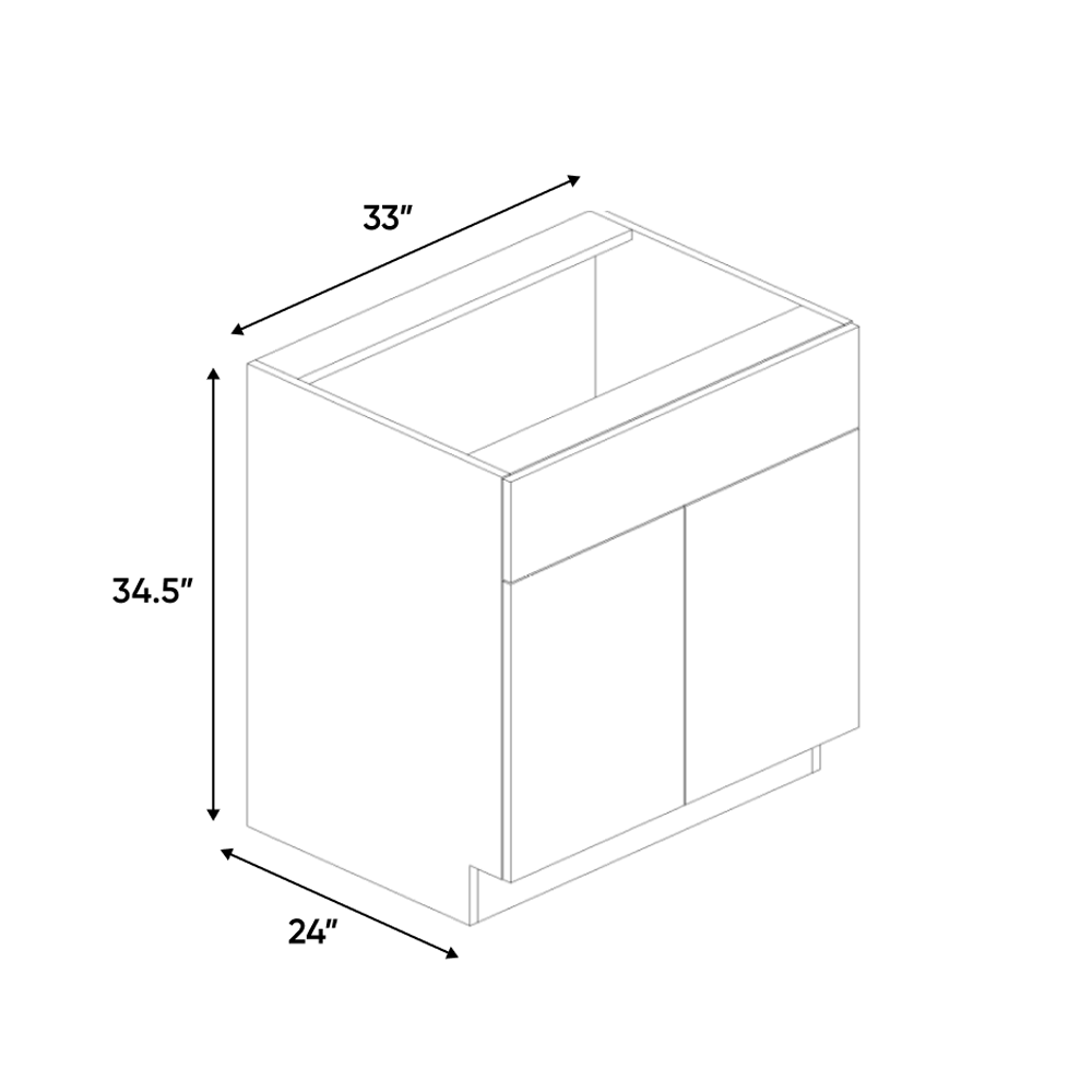 RTA - Gris Nube Matte - Sink Base Cabinet - 33