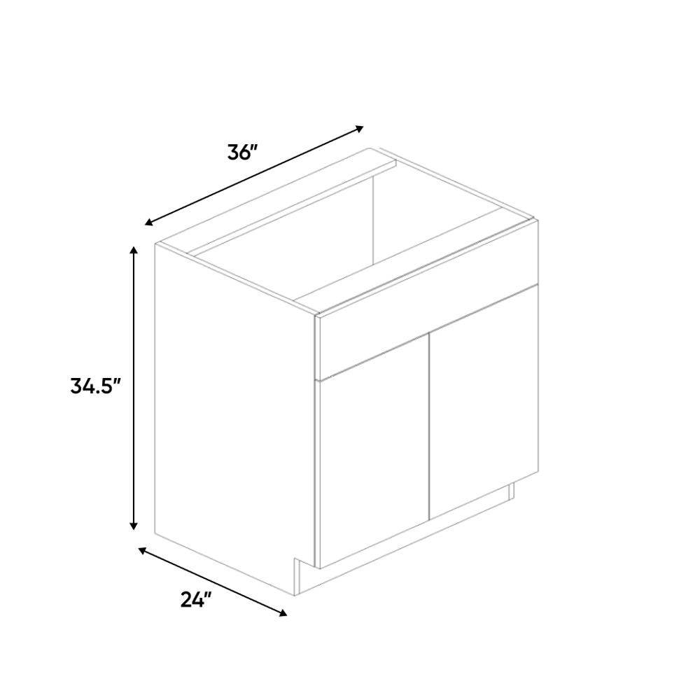 RTA - Blanco Matte - Sink Base Cabinet - 36