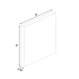 RTA - Blanco Matte - Sample Door - 8"W x 8"H x 0.75"D - Frameless Cabinet