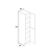 RTA - Anniversary Oak Textured - Tall Pantry Cabinet - 18"W x 90"H x 24"D - Frameless Cabinet