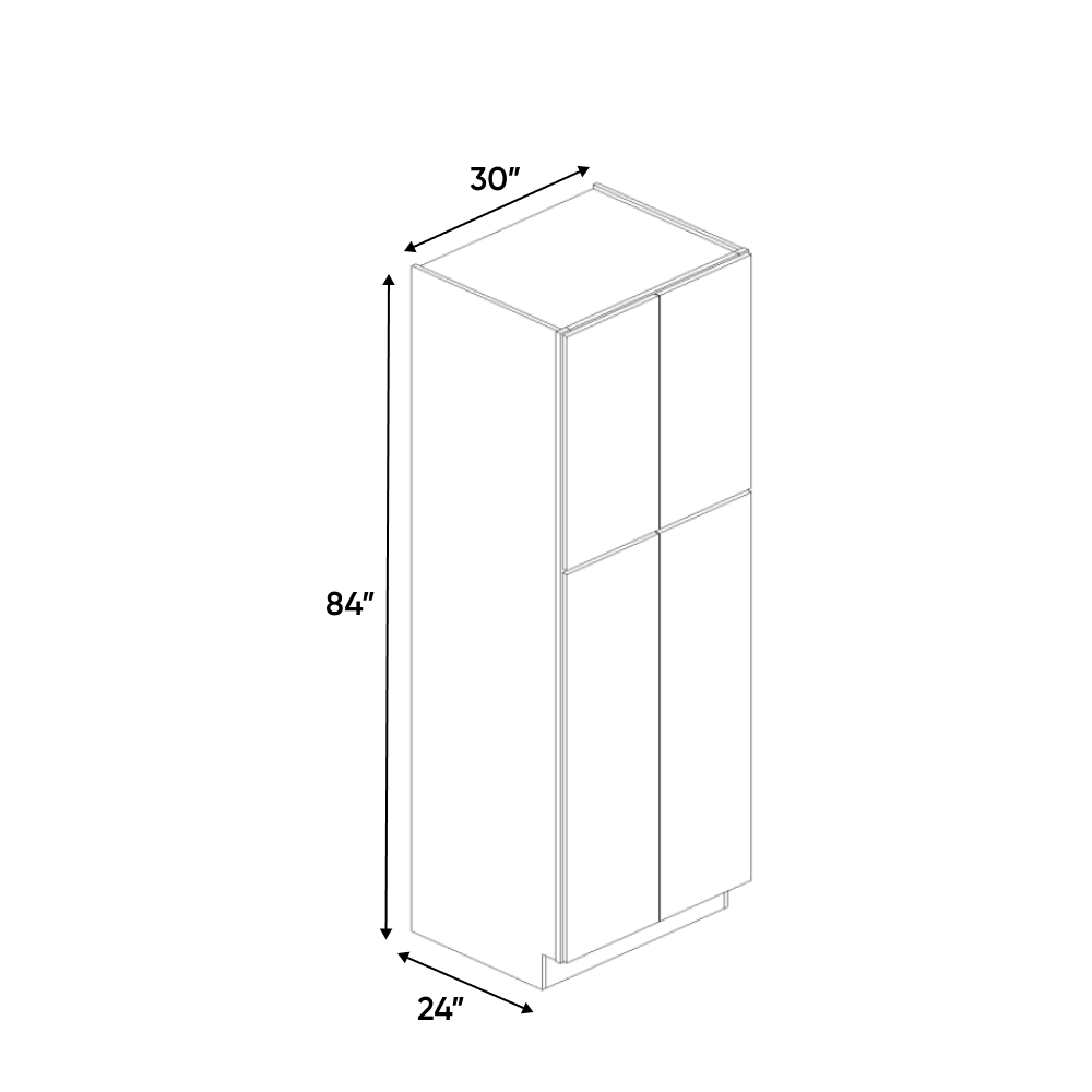 RTA - Carbon Frozen Wood Textured - Tall Pantry Cabinet - 30