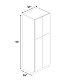 RTA - Carbon Frozen Wood Textured - Tall Pantry Cabinet - 30"W x 96"H x 24"D - Frameless Cabinet