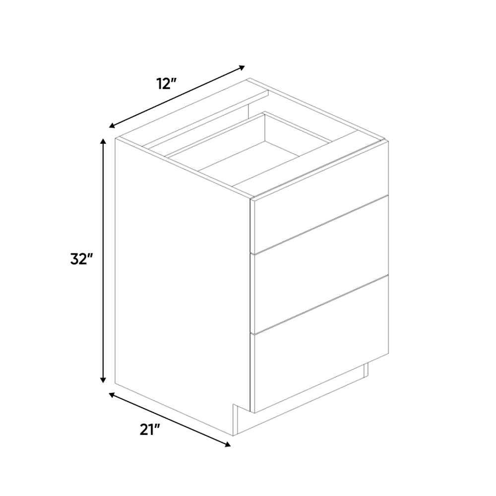 RTA - Blanco Matte - Vanity Drawer Base Cabinet - 12