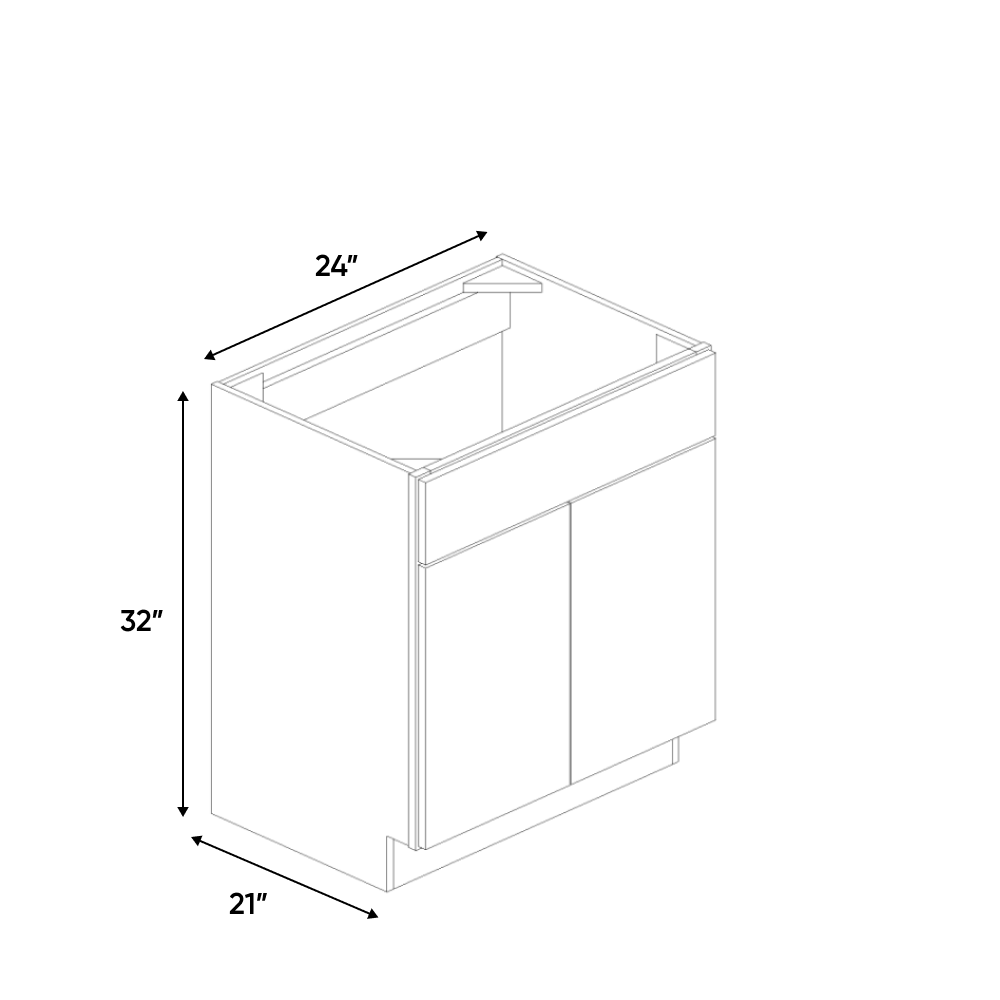 RTA - Olmo Textured - Vanity Sink Base Cabinet - 24