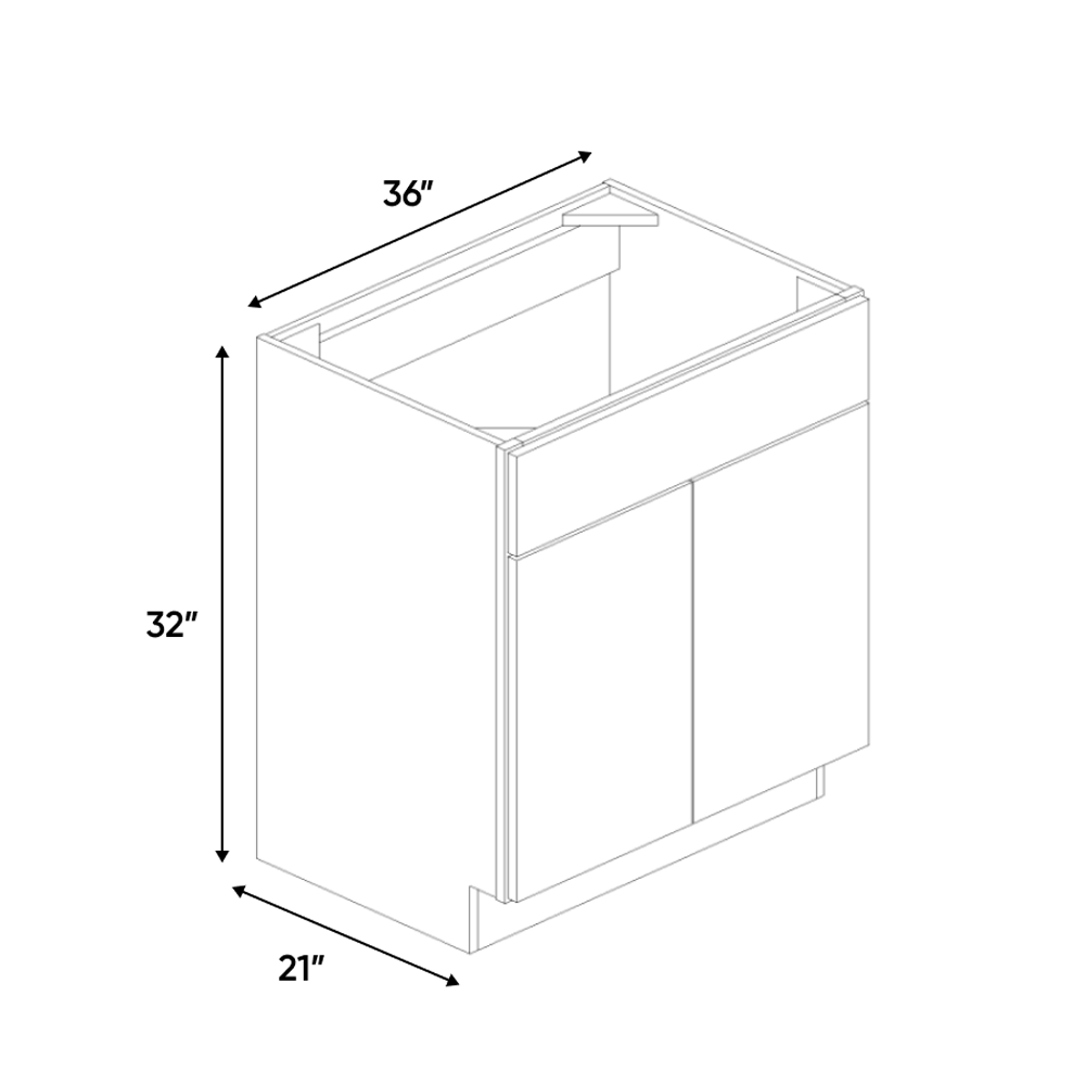 RTA - Lakeland Oak 02 Textured - Vanity Sink Base Cabinet - 36