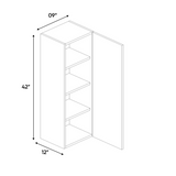 RTA - Muratti Textured - Wall Cabinet - 9"W x 42"H x 12"D - Frameless Cabinet