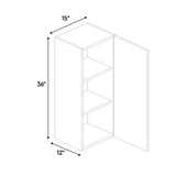 RTA - Blanco Gloss - Wall Cabinet - 15"W x 36"H x 12"D - Frameless Cabinet