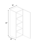 RTA - Olmo Textured - Wall Cabinet - 15"W x 42"H x 12"D - Frameless Cabinet