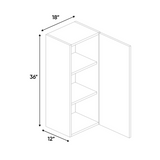 RTA - Olmo Textured - Wall Cabinet - 18"W x 36"H x 12"D - Frameless Cabinet