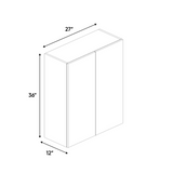 RTA - Gris Plomo Matte - Wall Cabinet - 27"W x 36"H x 12"D - Frameless Cabinet