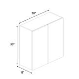 RTA - Negro Gloss - Wall Cabinet - 30"W x 30"H x 12"D - Frameless Cabinet