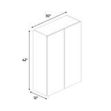 RTA - Lakeland Oak 02 Textured - Wall Cabinet - 30"W x 42"H x 12"D - Frameless Cabinet