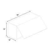 RTA - Negro Gloss - Wall Upper Cabinet - 36"W x 12"H x 12"D - Frameless Cabinet