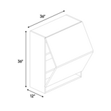 RTA - Blanco Matte - Wall Upper Cabinet - 36"W x 36"H x 12"D - Frameless Cabinet