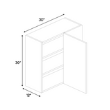 RTA - Blanco Gloss - Wall Blind Corner Cabinet - 30"W x 30"H x 12"D - Frameless Cabinet