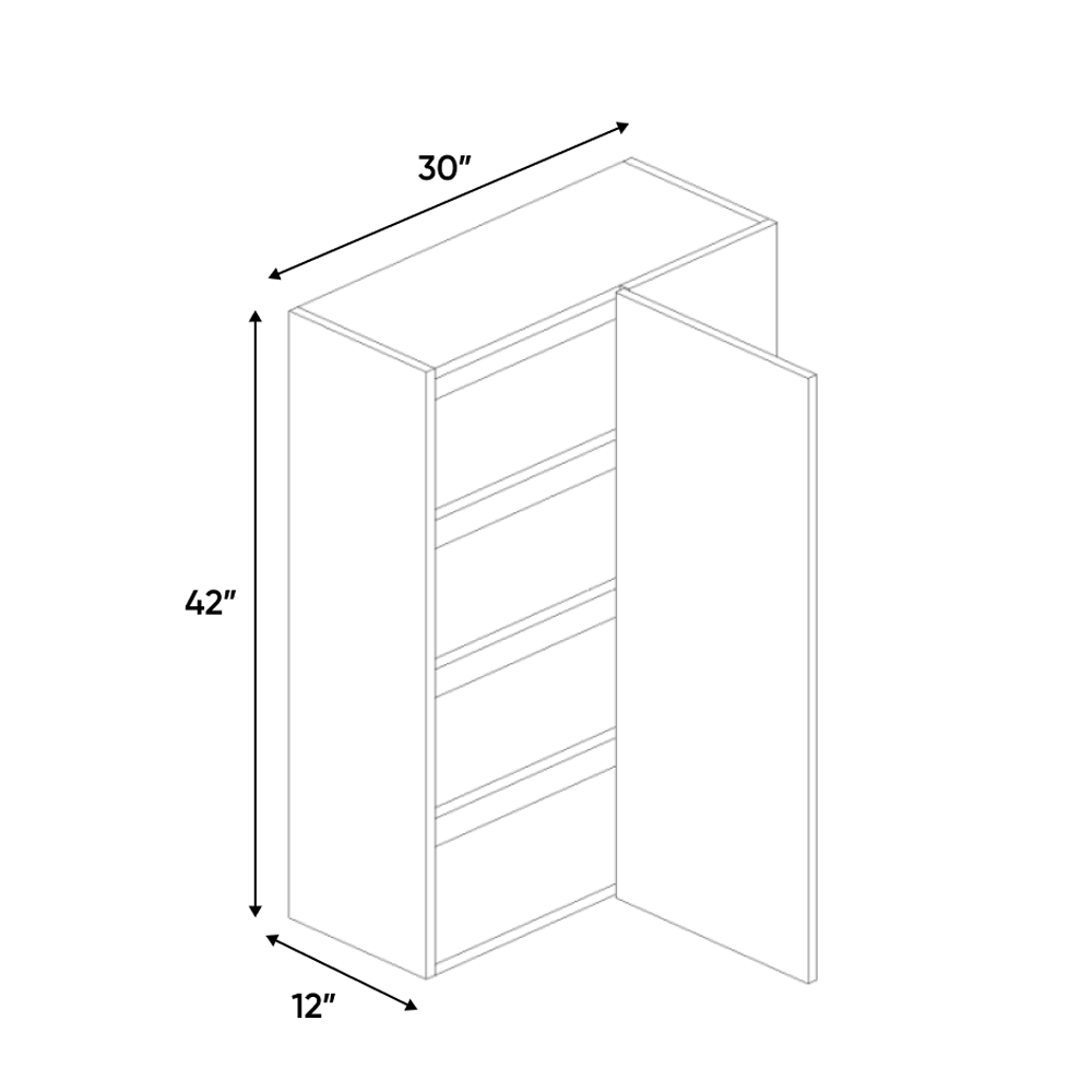 RTA - Gris Nube Matte - Wall Blind Corner Cabinet - 30