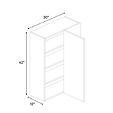 RTA - Lakeland Oak 02 Textured - Wall Blind Corner Cabinet - 30"W x 42"H x 12"D - Frameless Cabinet