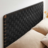 Sparta Weave Wall-Mount Queen Vegan Leather Headboard